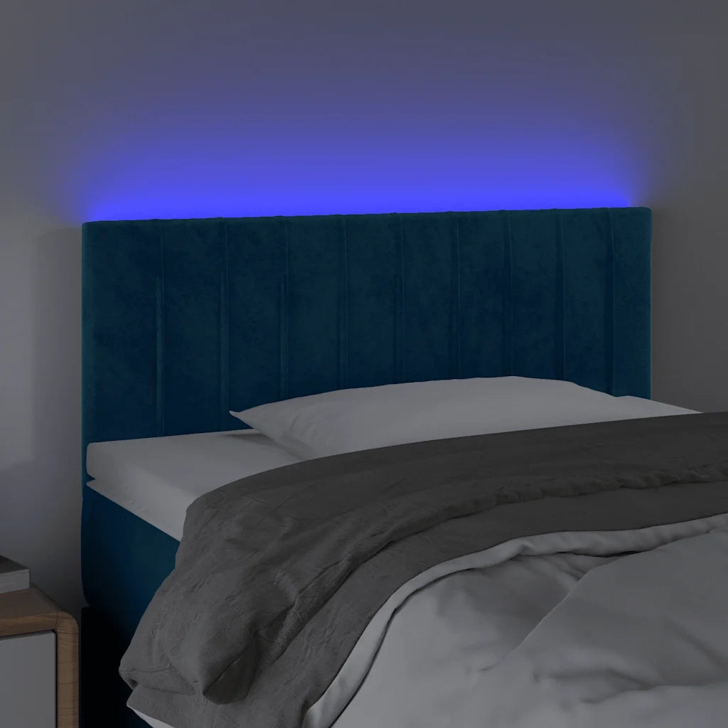 Testiera a LED Blu scuro 90x5x78/88 cm in Tessuto 3121890