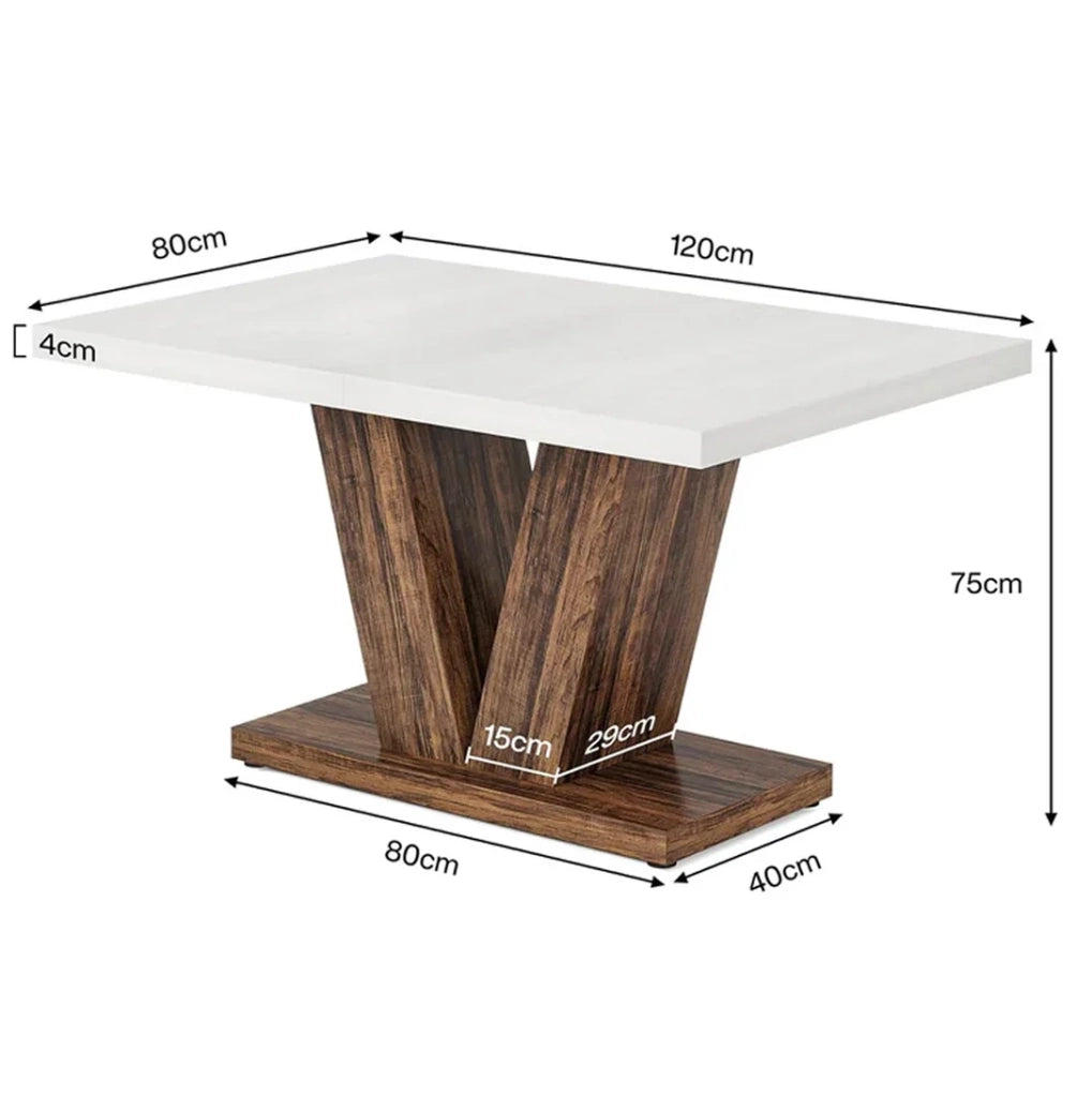 Tavolo da pranzo rettangolare rustico 120x80 cm