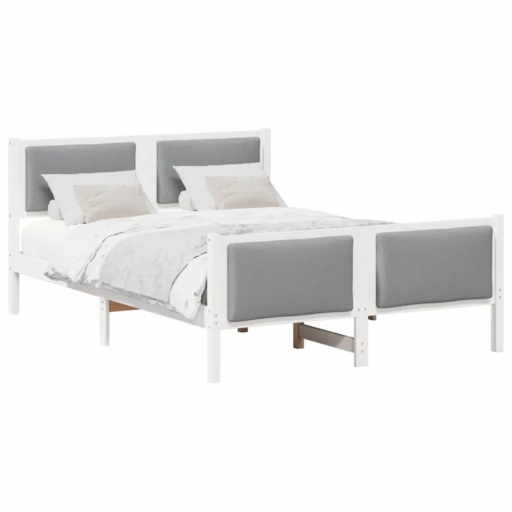 Letto matrimoniale | Letto per adulti | Struttura del letto Grigio chiaro 140 x 190 cm Tessuto