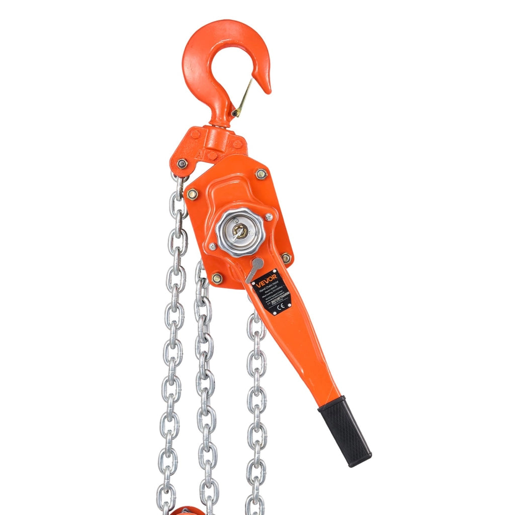 Paranco a Catena Manuale a Leva HSH6.0T, Capacità 6000 kg, Catena Acciaio G80 Sollevamento 6 m, Robusto ed Ergonomico per Officina Garage