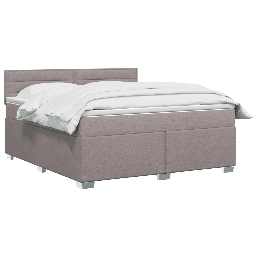 Letto con Box Spring, Materasso e LED Tortora 180 x 200 cm 3451998