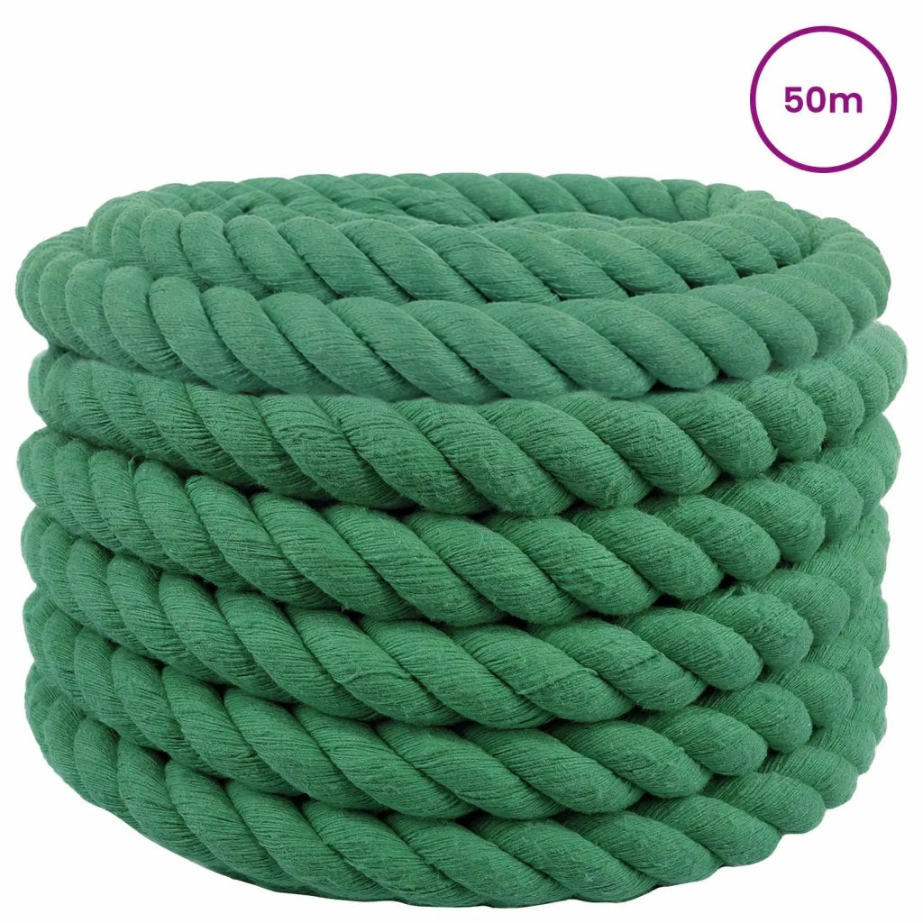 Corda di Cotone 30 mm 50 m Verde 100% Cotone 42011978