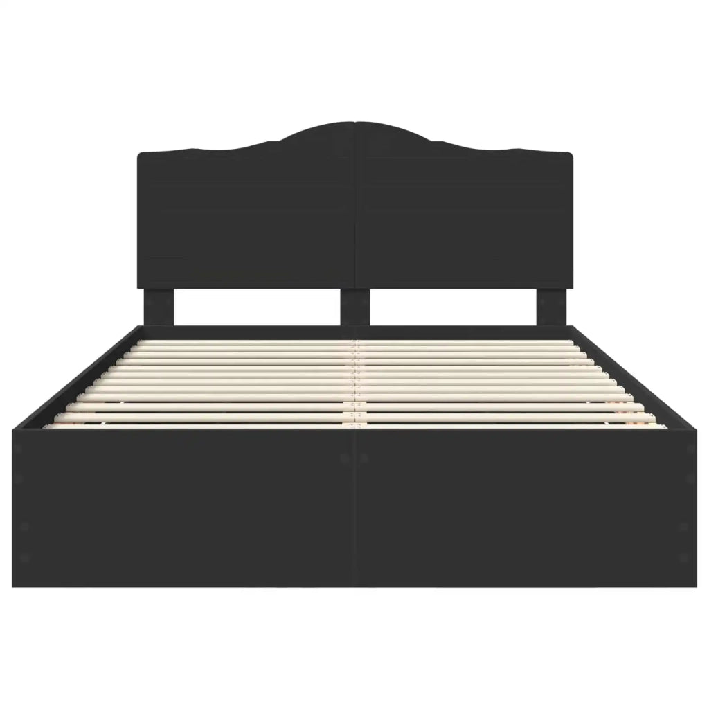 Letto matrimoniale | Letto per adulti | Struttura del letto Nero 150 x 200 cm Legno Ingegnerizzato