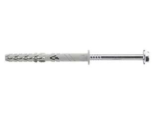 TASSELLO IN NYLON PROLUNGATO CON VITE TESTA ESAGONALE T66/V- - ø mm.10x120 - 50 pezzi ELEMATIC