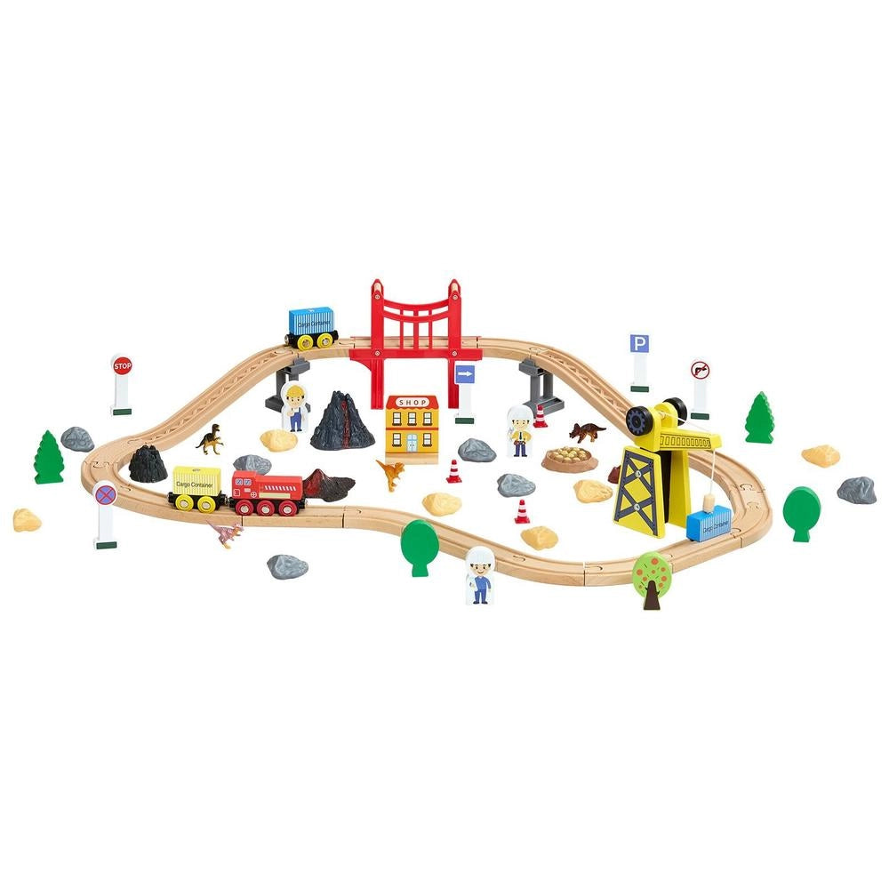 Giocattoli Trenino Bambini 70 Pezzi Gru Magnetica Treni Legno 3-8 Anni Costruzione Compatibile Principali Marche