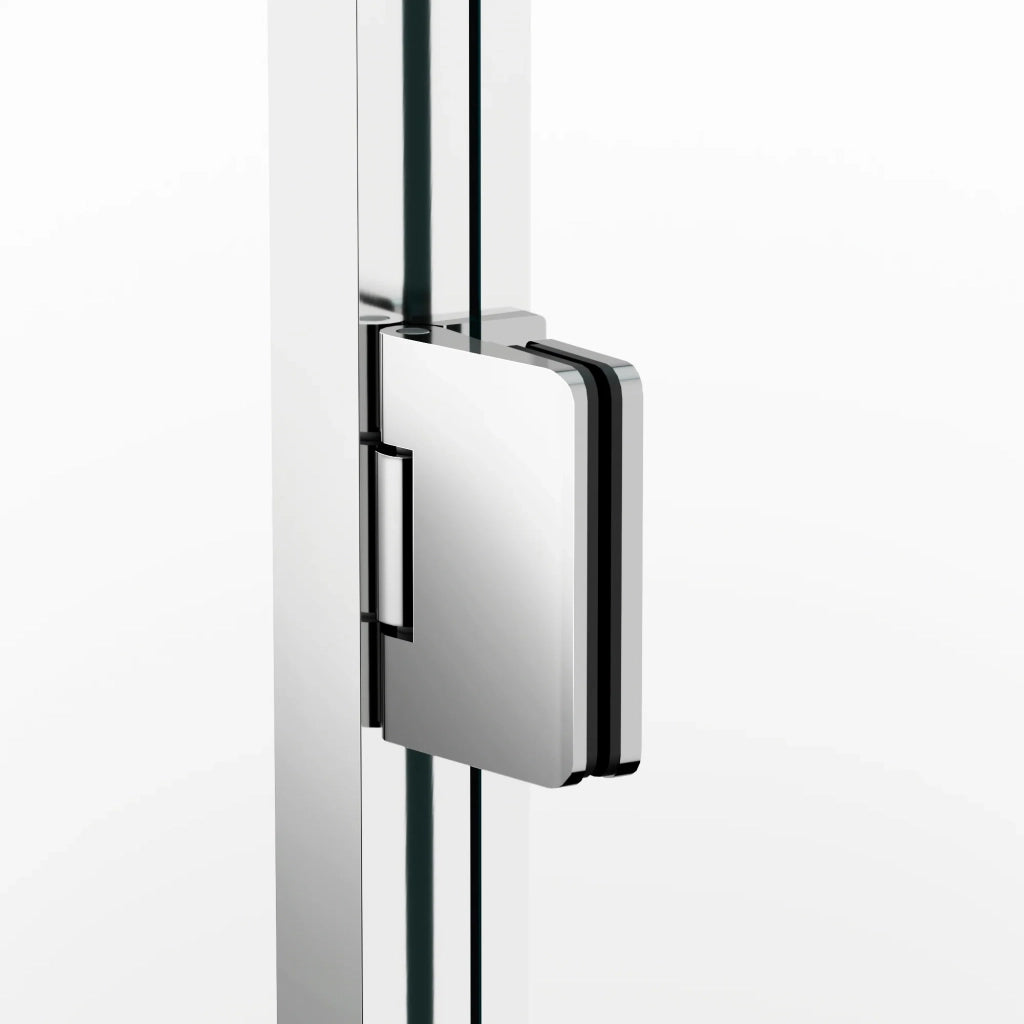 Box doccia frontale GLASS fisso + porta battente 80 cm (74,5-80; fisso 25+porta 50) bianco trasparente