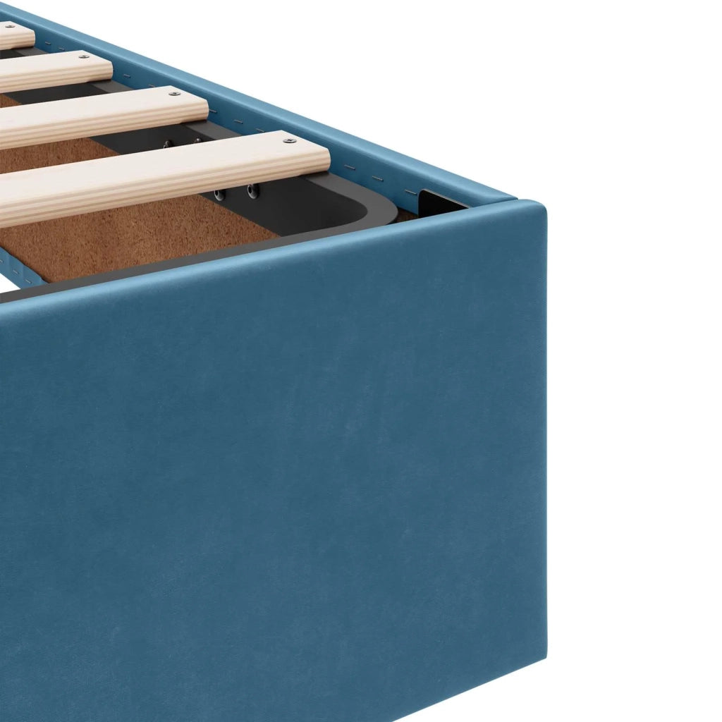 Letto ottomano con archiviazione Blu Scuro 140 x 200 cm Velluto 3442890