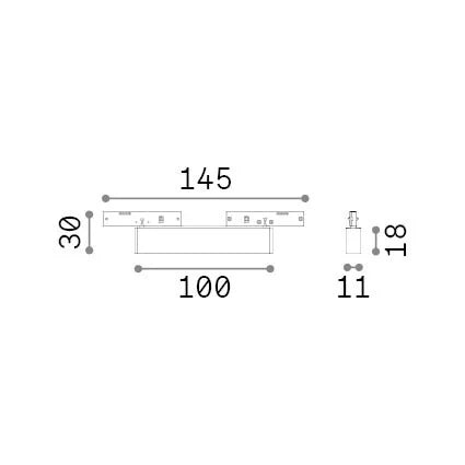 Faretto Deva Led Integrato 5W Luce Calda 3000K Nero Ideal Lux