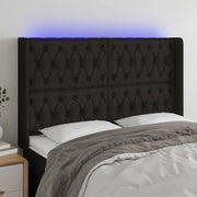 Testiera a LED-Testata con LED Nera 163x16x118/128 cm in Tessuto 702671