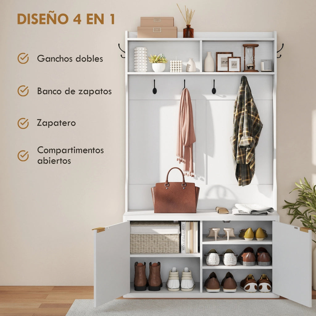 Appendiabiti con scaffale ¨C Minimal ¨C Bianco 100x38x172 cm