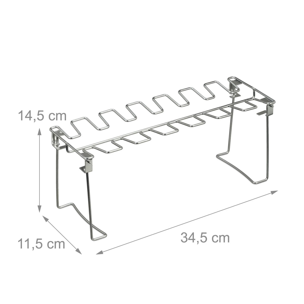 Set di 2 supporti per cosce di pollo per barbecue pieghevoli 28 cosce in acciaio inossidabile argentato 13_0017226