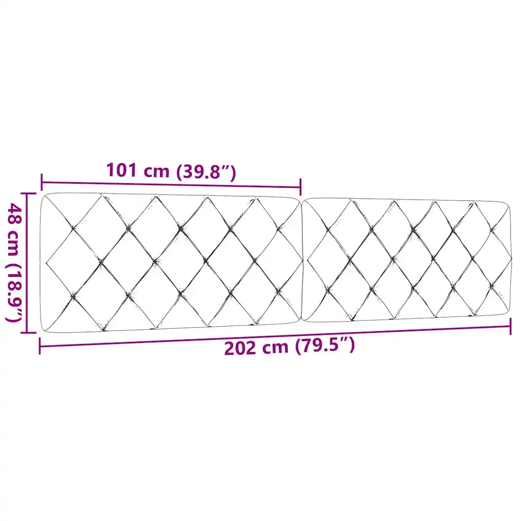 Coussin de tête de lit gris clair 200 cm tissu