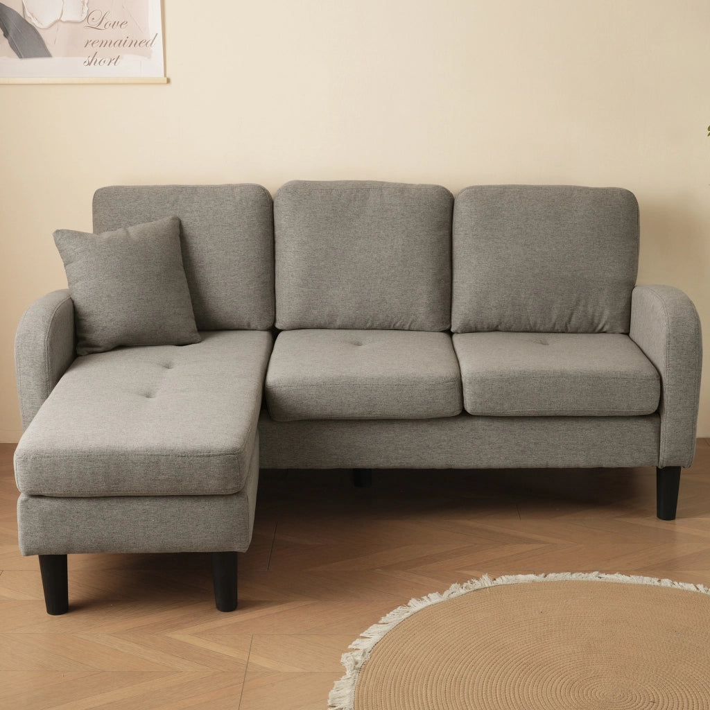 Divano Angolare con Chaise Longue 3 Posti ¨C MINIMAL ¨C Tessuto Cotone, 166x118x77 cm
