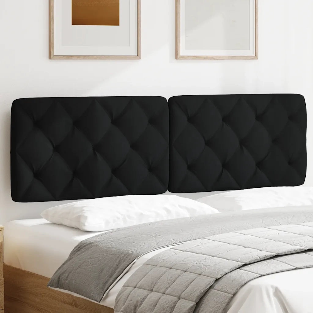 Coussin de tête de lit noir 160 cm tissu
