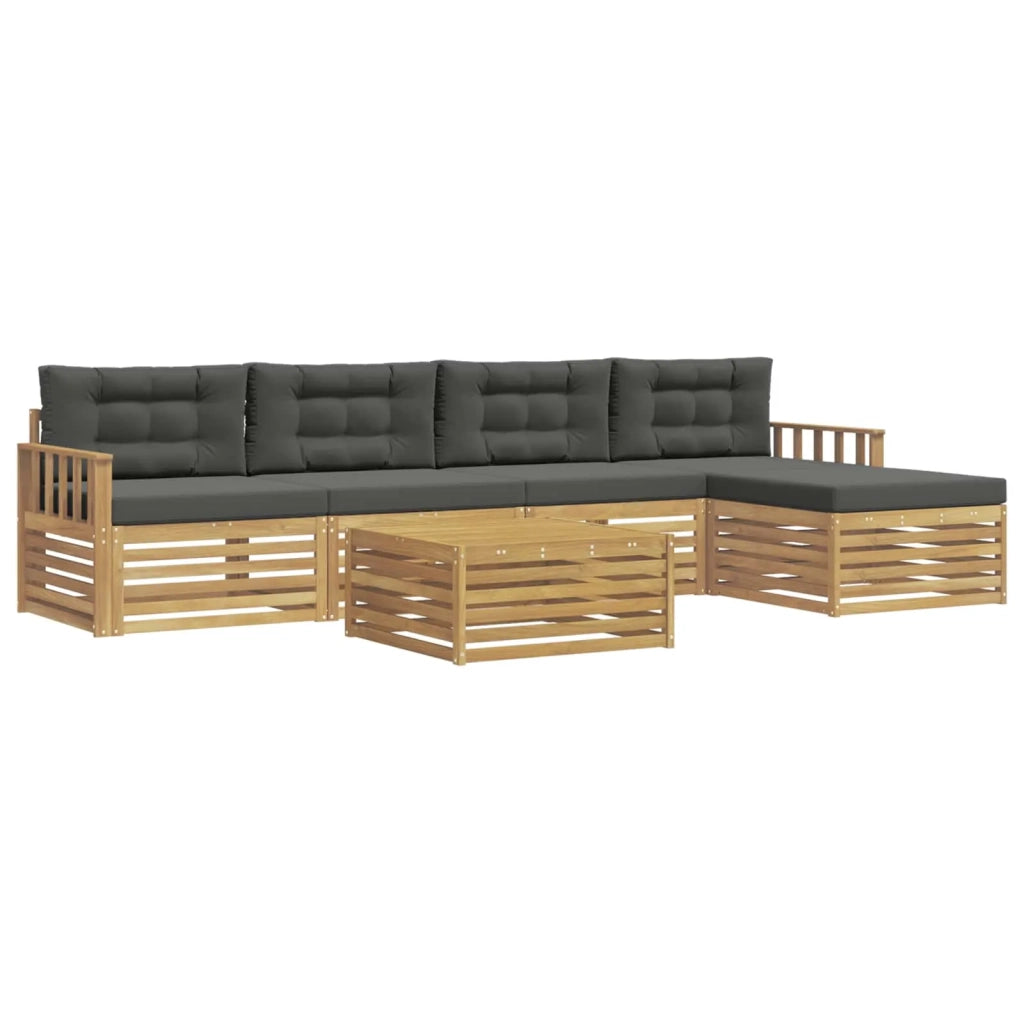 Set di divani da esterno 7 pz Bianco e Antracite Poliestere 3390357
