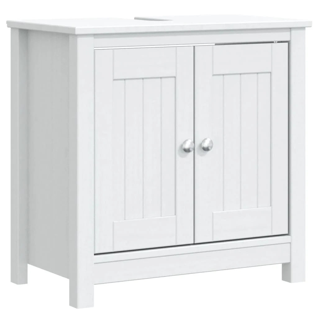 Set di mobili da bagno pratici 60 x 34 x 59 cm finitura moderna ampio spazio contenitivo legno di pino bianco 02_0055519
