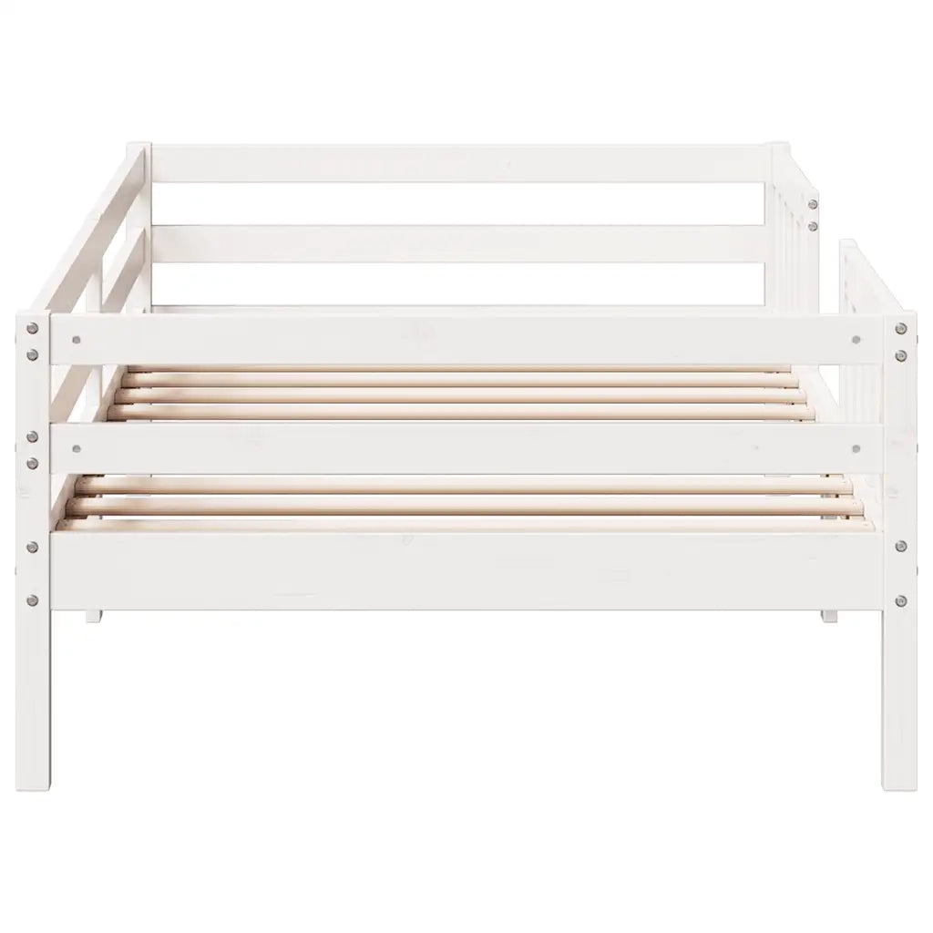 Letto senza Materasso-Struttura Letto Bianco 90x190 cm in Legno Massello Pino 797918