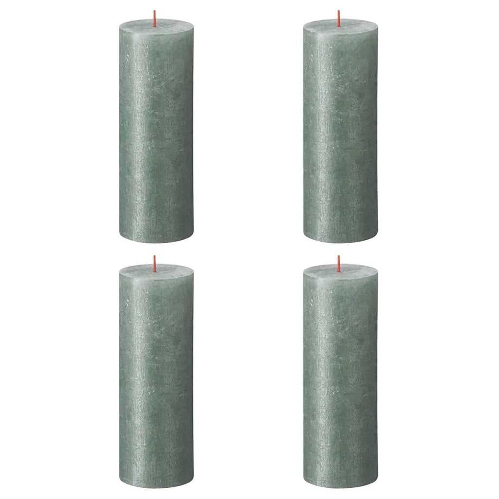 Bolsius Candele Pilastro Rustiche Shimmer 4 pz 190x68 mm Blu Ossido 440895
