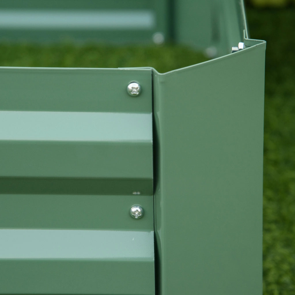 FIORIERA Set da 2 pezzi 100x100x30 cm Acciaio Verde per esterni