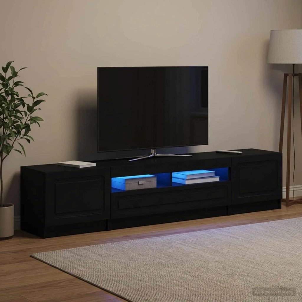 Mobile TV LED UTRECHT 3 pz Nero Legno ingegnerizzato 3416999