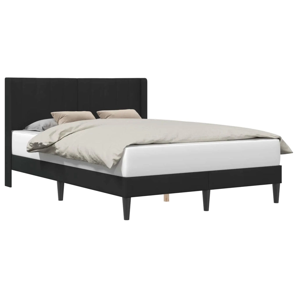 Letto matrimoniale | Letto per adulti | Struttura del letto con testiera Nero 120 x 200 cm Velluto