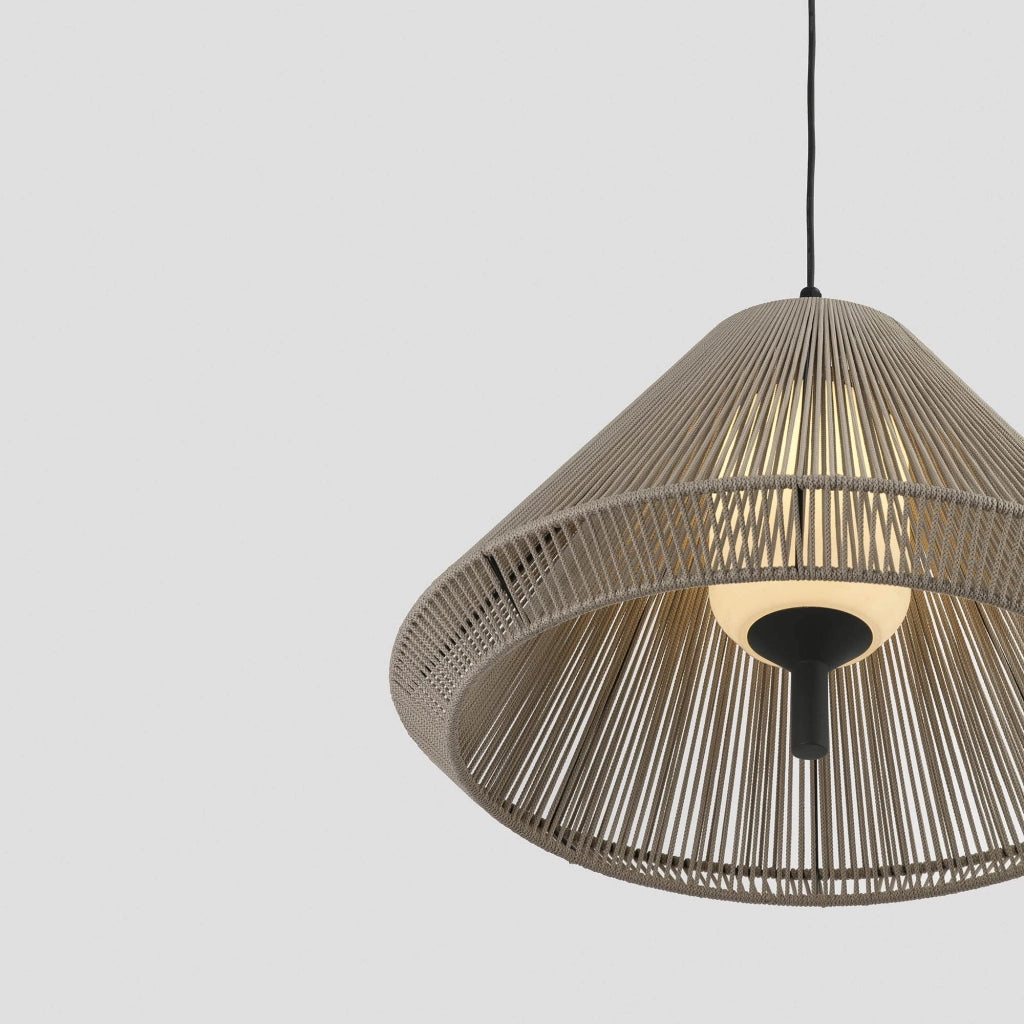FARO BARCELONA 71579C-09 - Saigon out C70 Lampada Sospensione Grigia/Beige Cone cap