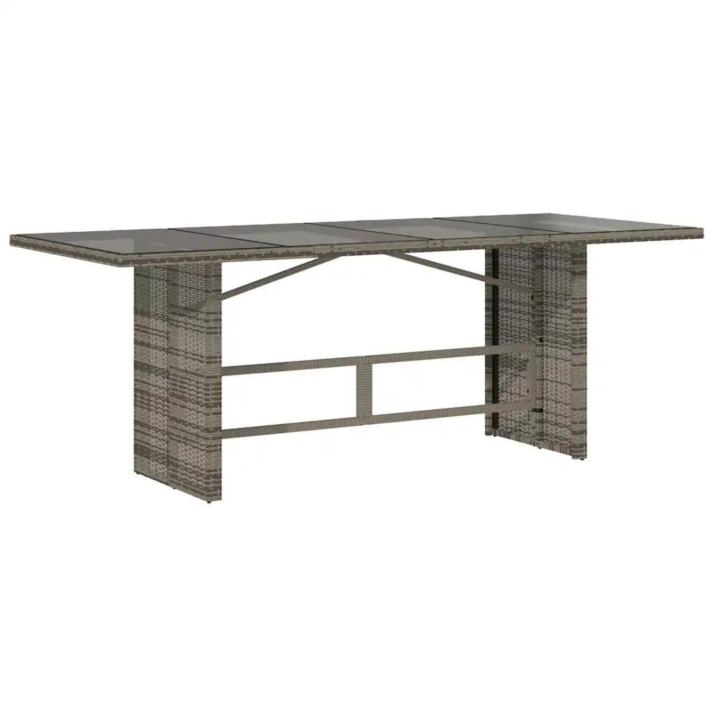 Set da Pranzo per Giardino 9 pcs Grigio polyrattan