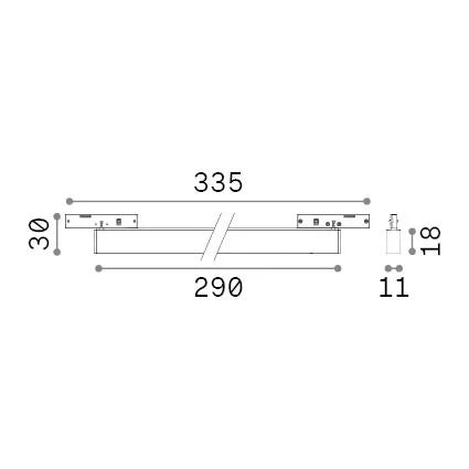 Sistema Lineare Deva Led 14W Luce Calda Nero Ideal Lux