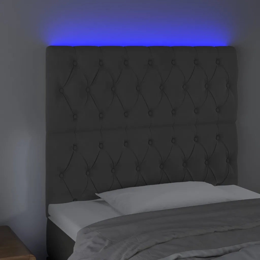 Testiera | Testata a LED GrigioScuro 100x7x118/128cm in Velluto