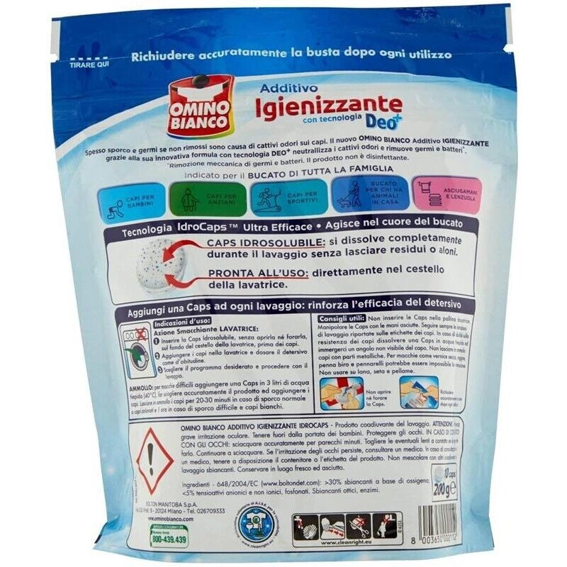 SET 3 CONFEZIONI DI OMINO BIANCO IDROCAPSULE IGIENIZZANTE 10 CAPS