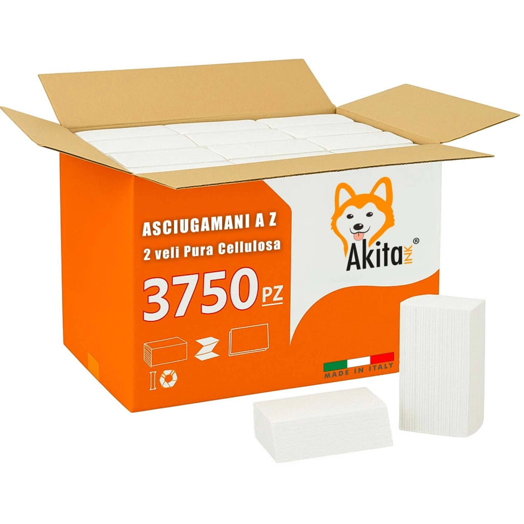 3750 Asciugamani Carta a Z AkitaINK 25 Confezioni