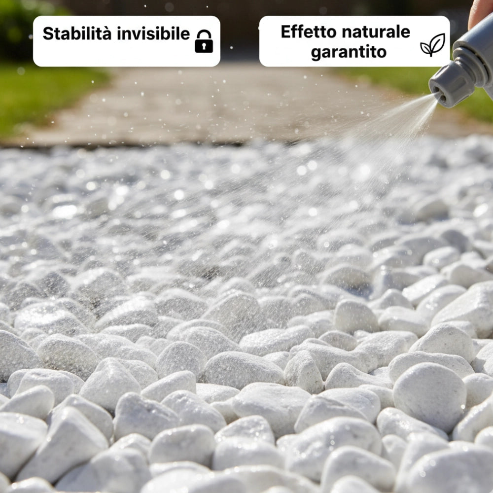 Kit stabilizzazione ciottoli 2 sacchi da 5 kg con legante formato 0,5 l *** misura 40/60, confezione 1
