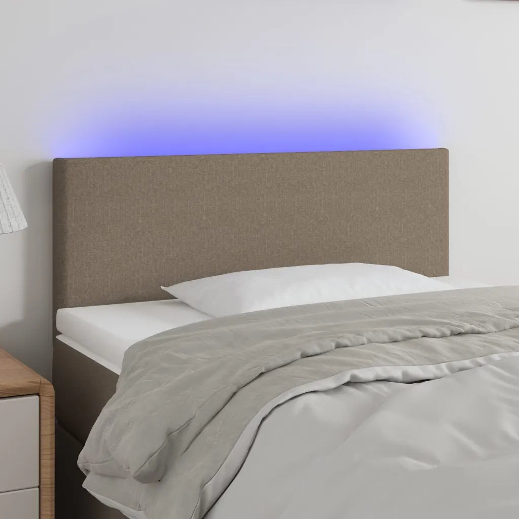 Testiera | Testata a LED Tortora 100x5x78/88 cm in Tessuto