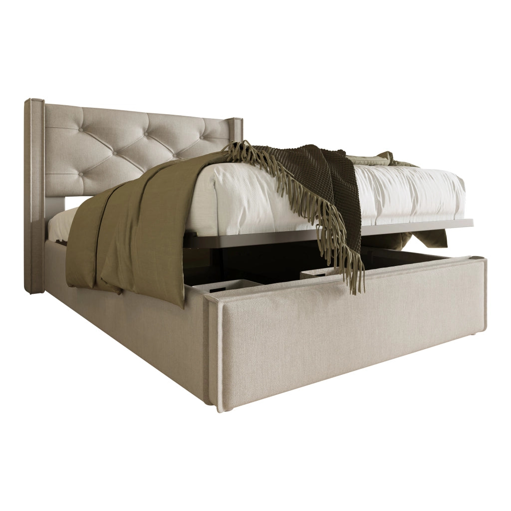 Letto singolo contenitore 90x200 cm grigio chiaro