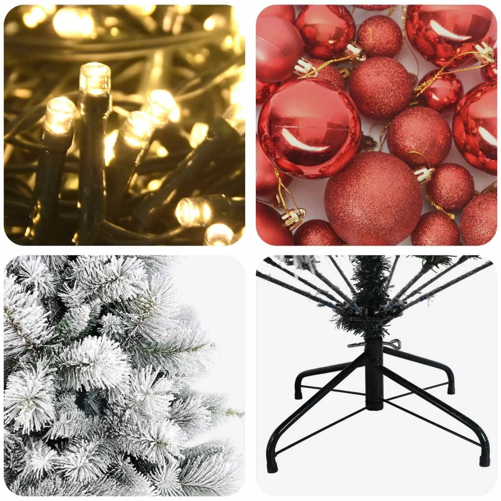 Albero di Natale artificiale con palline 210 cm 300 LED 3466794