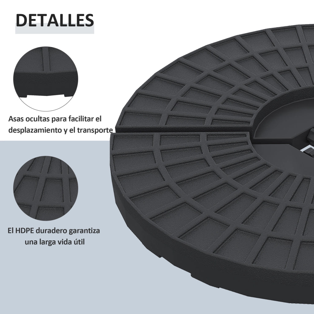 Base per Ombrellone con Sacco di Sabbia ¨C Minimal ¨C 52 Litri, 60 kg, Nero