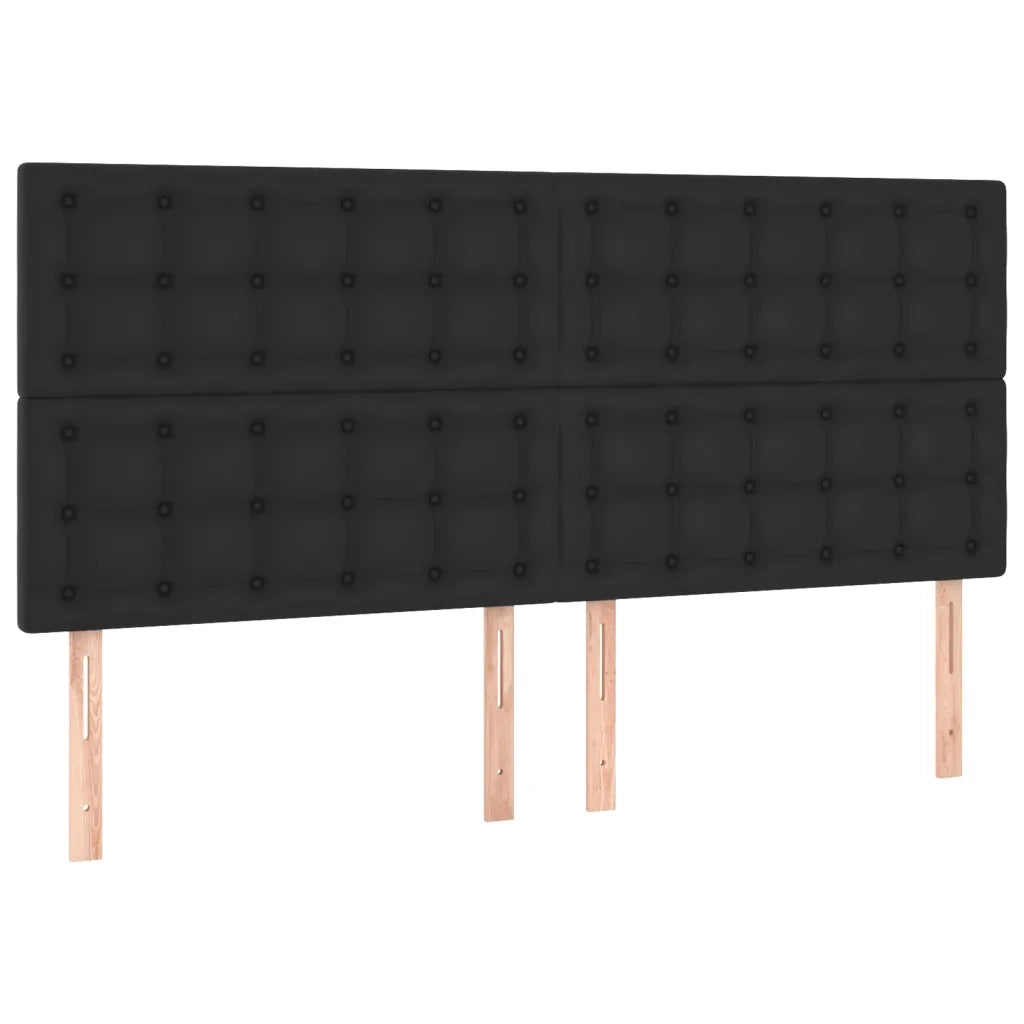 Testiera | Testata Nera 160x5x118/128 cm in Similpelle