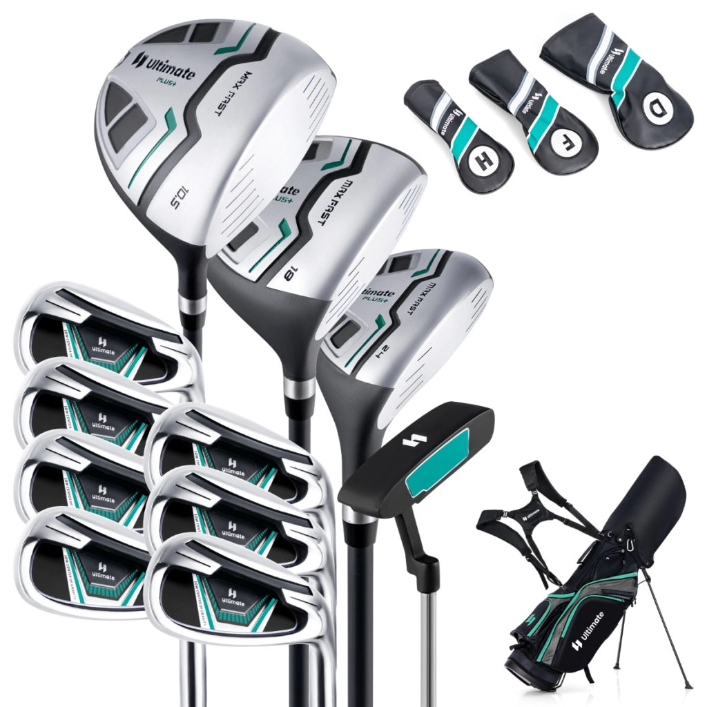 Set completo di mazze da golf per uomo, Set pacchetto mazze da golf con driver 1 da 460cc fairway 3 ibrido 5 Verde