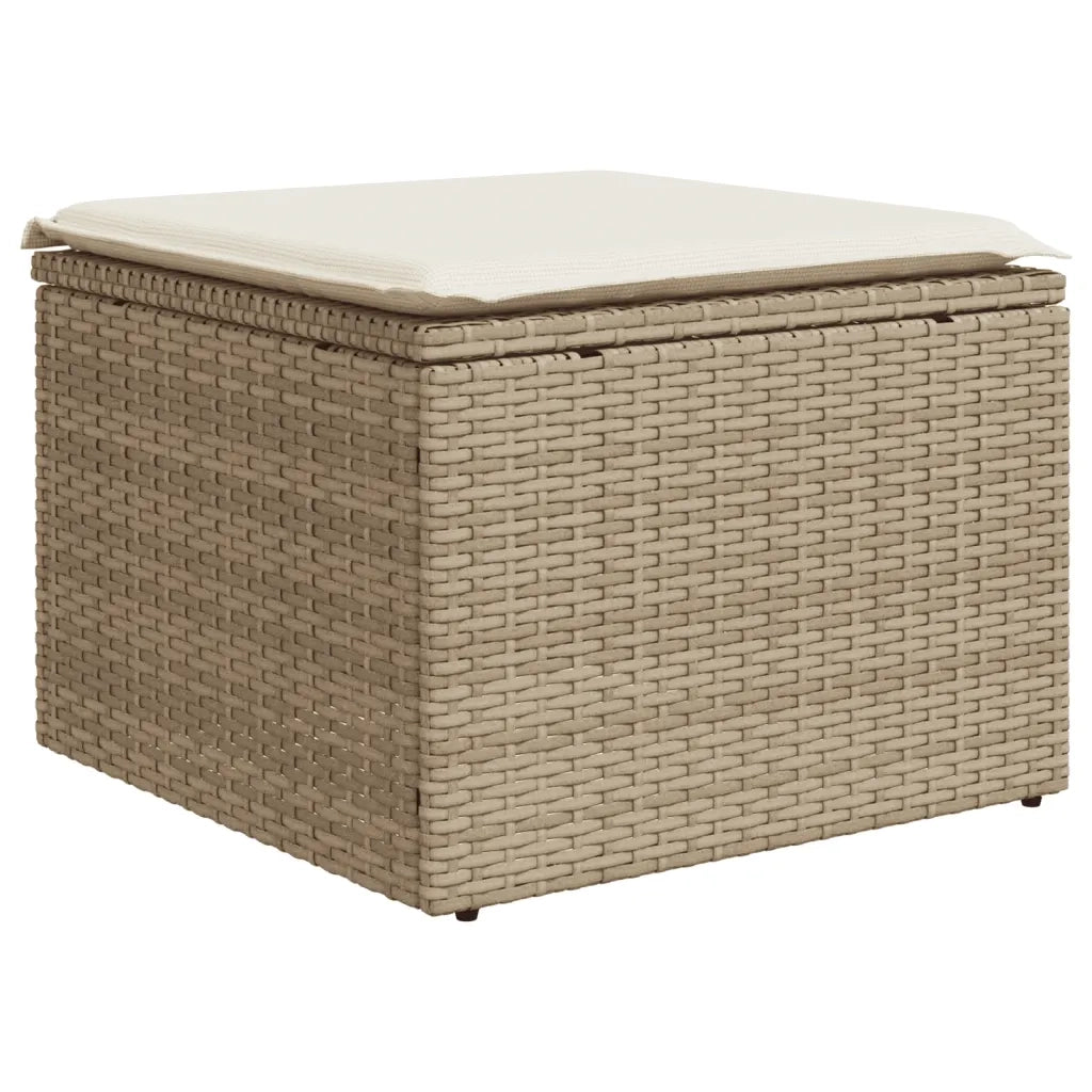 Set Divano da Giardino 9 pz con Cuscini Beige in Polyrattan 3226401