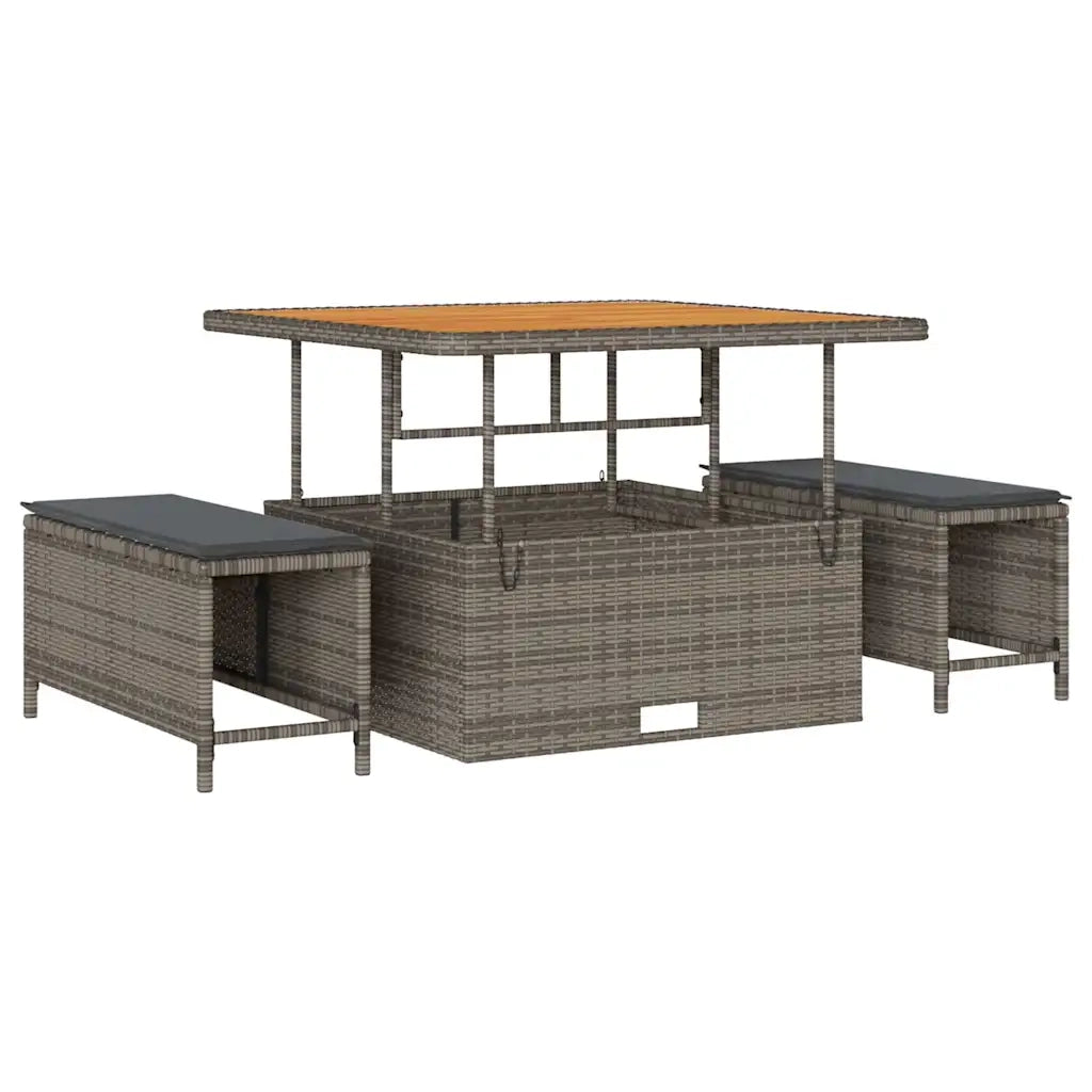 Set Divano da Giardino con cuscino con cuscino 13 pcs Grigio