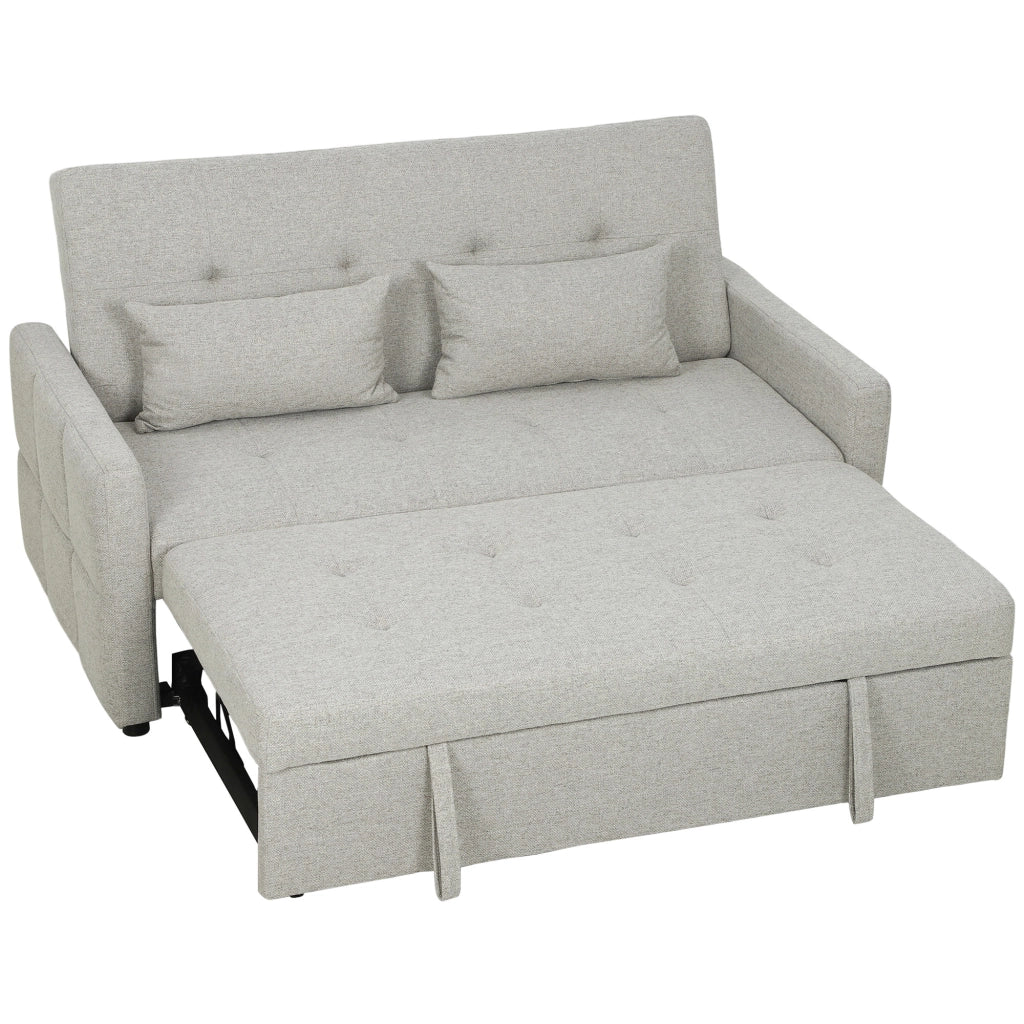 Divano Letto 2 Posti Clic Clac ¨C Xylo ¨C Tessuto Marrone Chiaro con 2 Cuscini