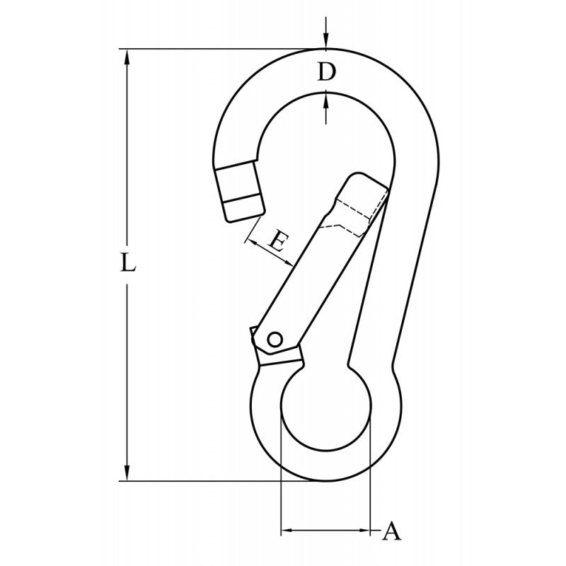 MOSCHETTONE INOX 316 Ø MM.10x100