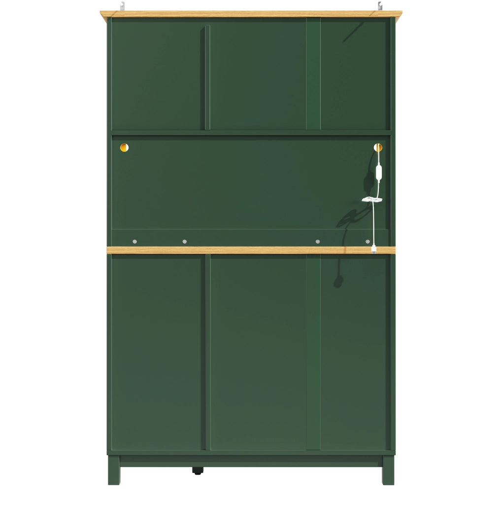 BUFFET 105,5x40x180 cm Verde in MDF con LED