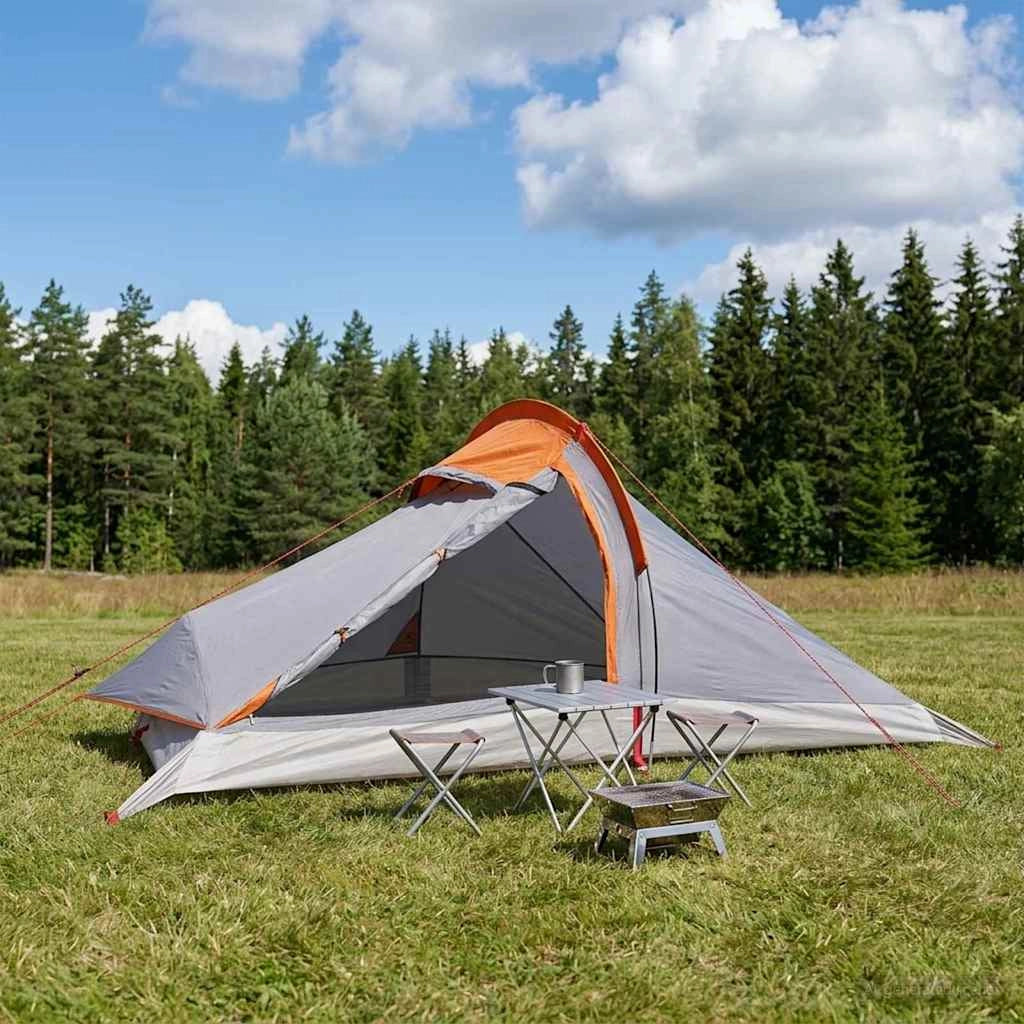 Tenda da backpacking 4 persona Grigio e arancione 42018573