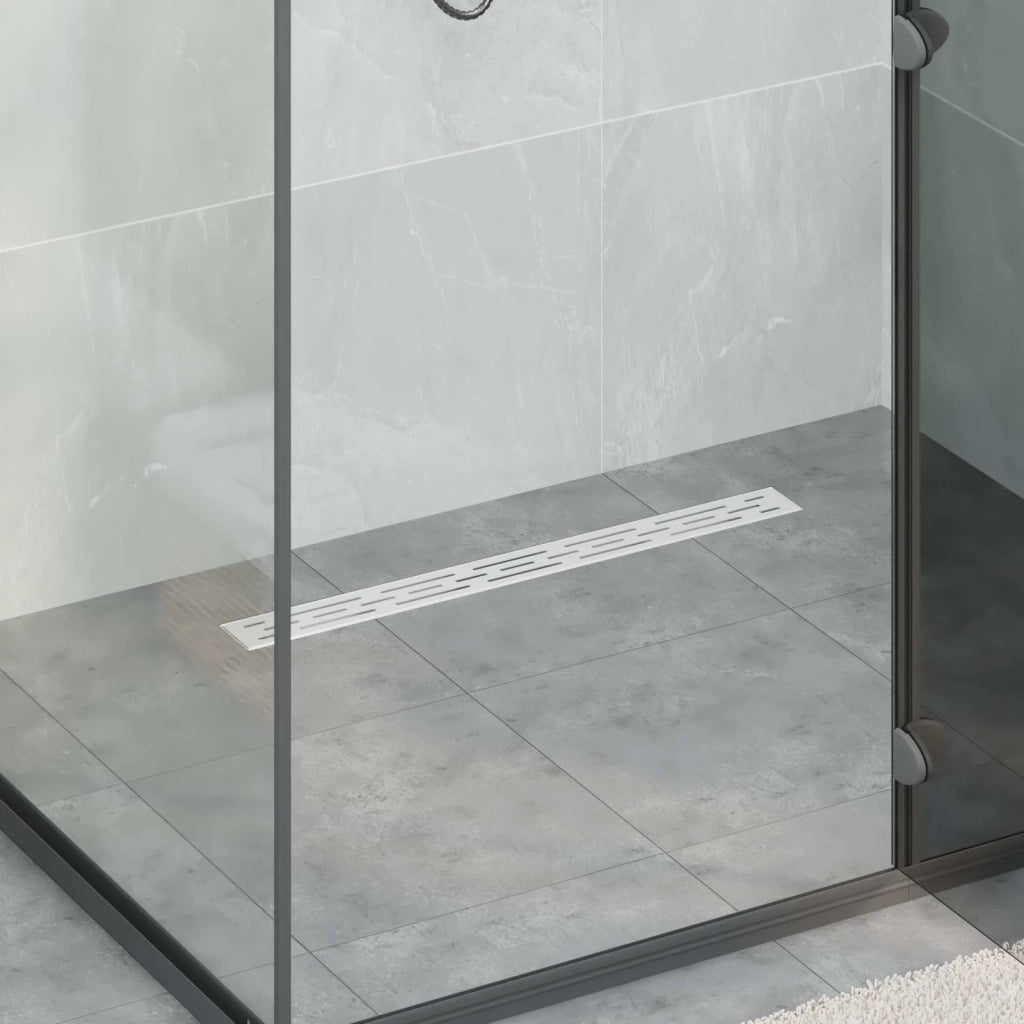 Drenaggio doccia con design a striscia Argento 80 cm CFW4961602
