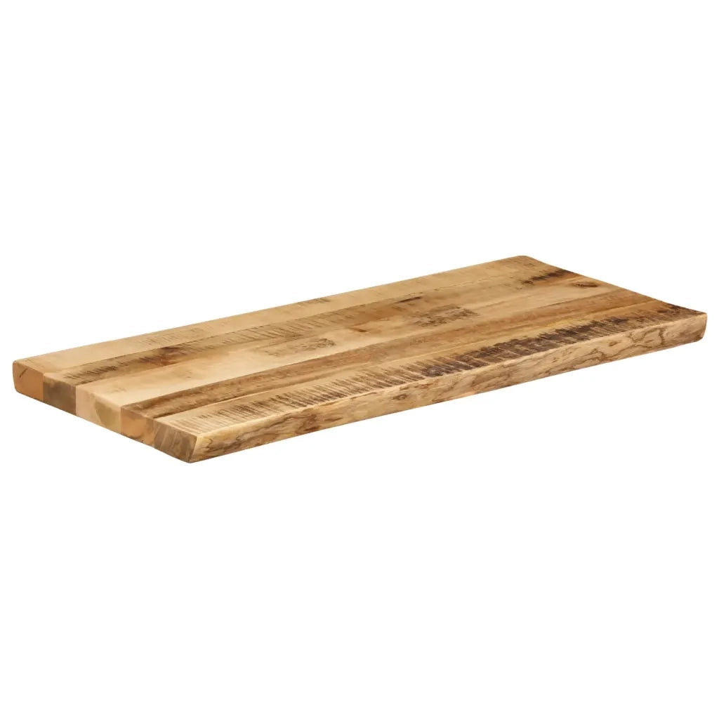 Piano Tavolo | Superficie Tavolo | Piano Scrivania Bordi Vivi 100x40x3,8 cm Legno di Mango Grezzo