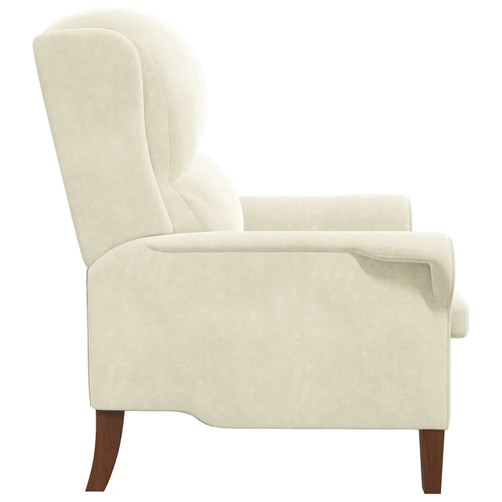 poltrona Crema 76 x 94 x 102 cm Velluto