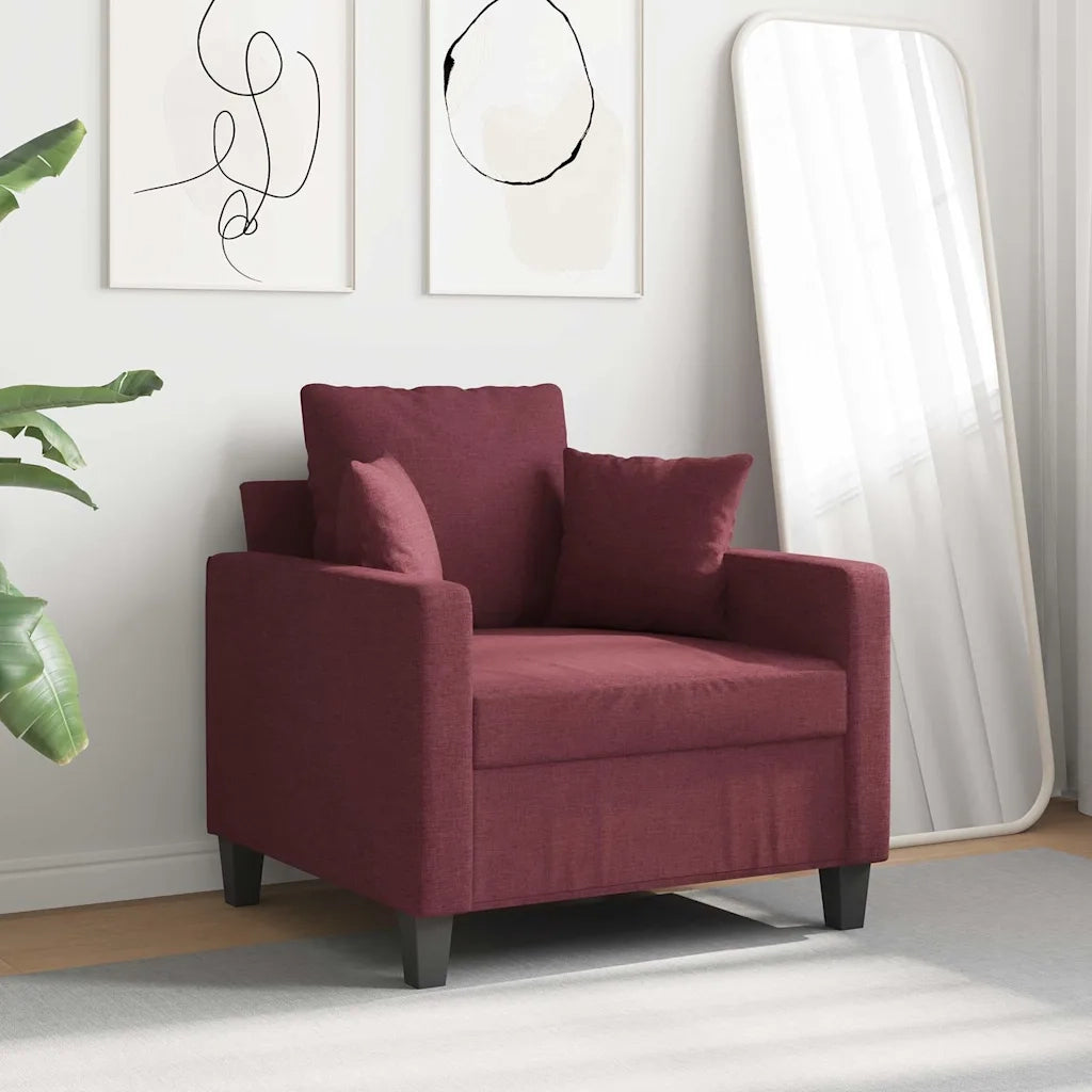 Fauteuil Rouge bordeaux 60 cm Tissu