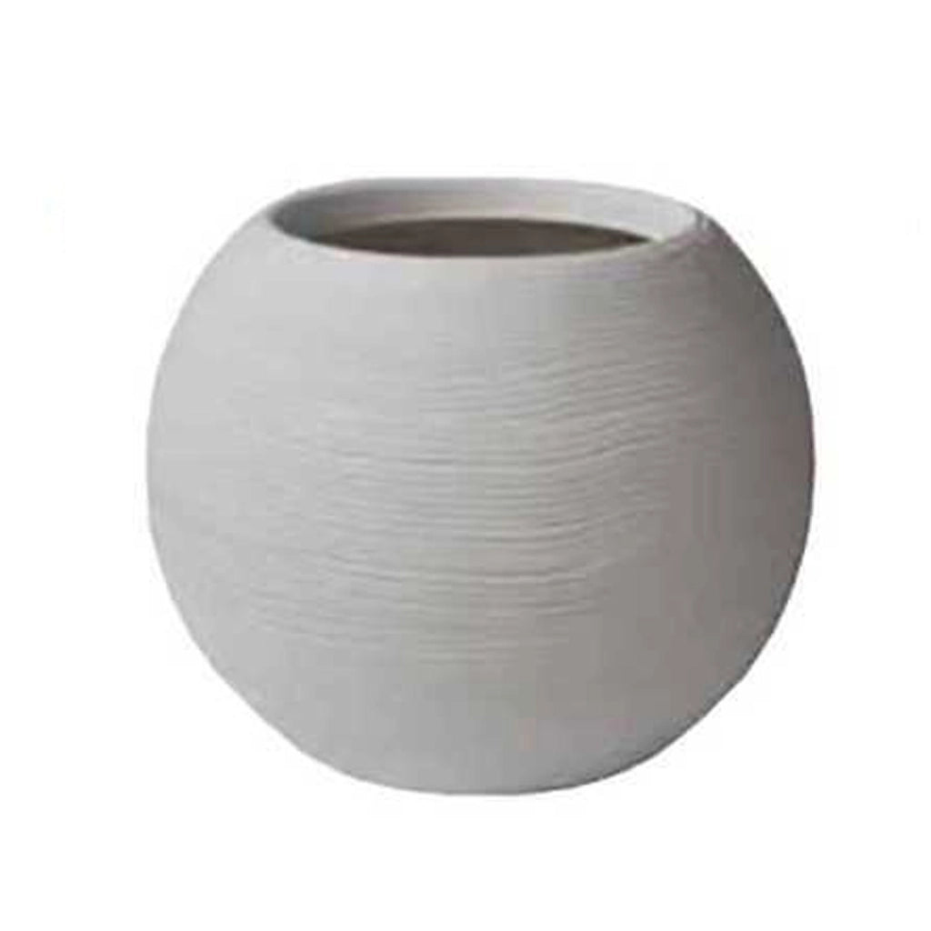 Casp√≤ Sfera rigata Shabby 40 cm bianco
