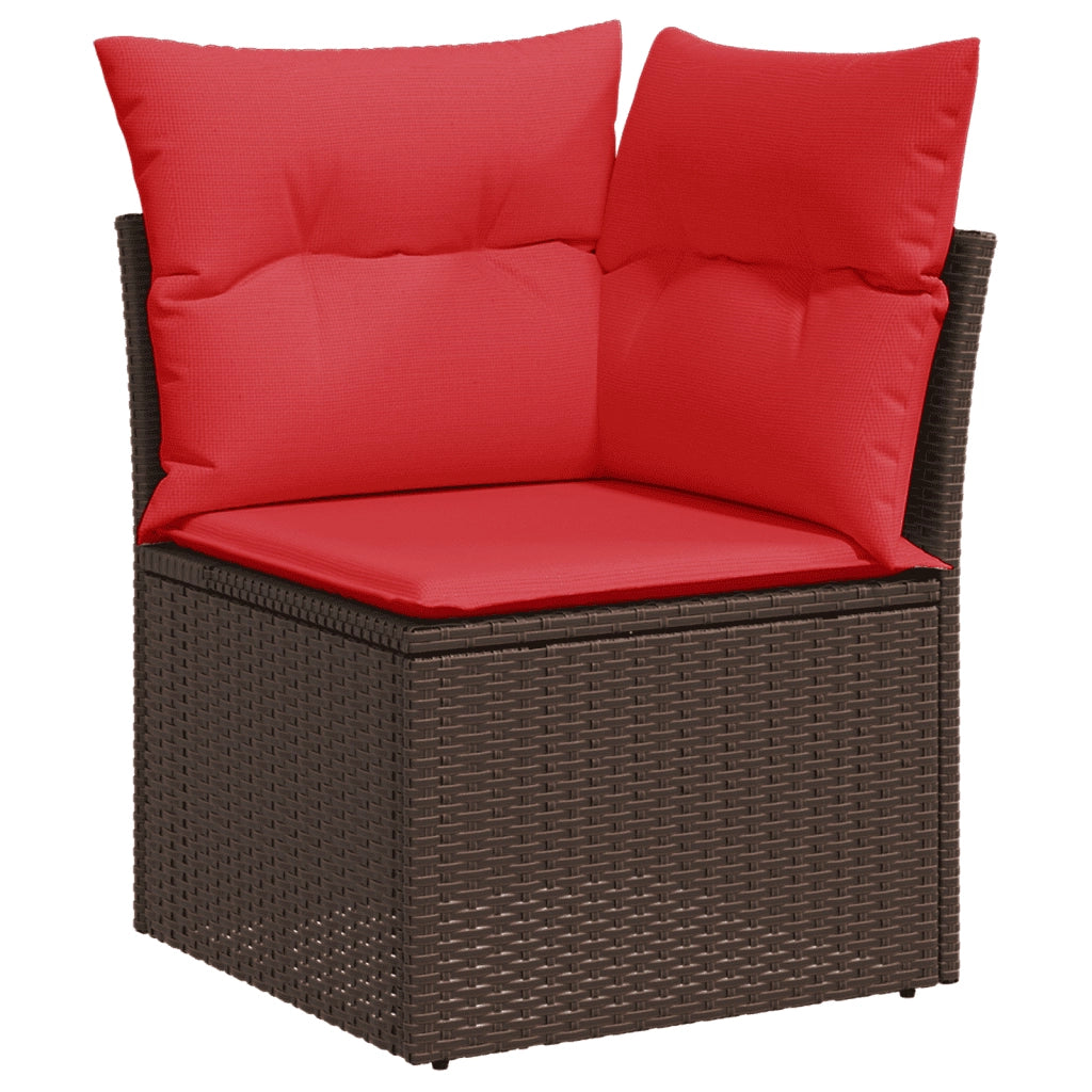 Set Divani da Giardino 8 pz con Cuscini Marrone in Polyrattan 3268704